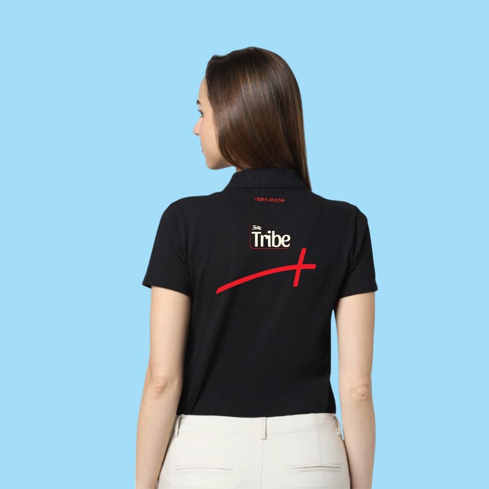 VeroModa Plain Polo Women's T-Shirt- Black